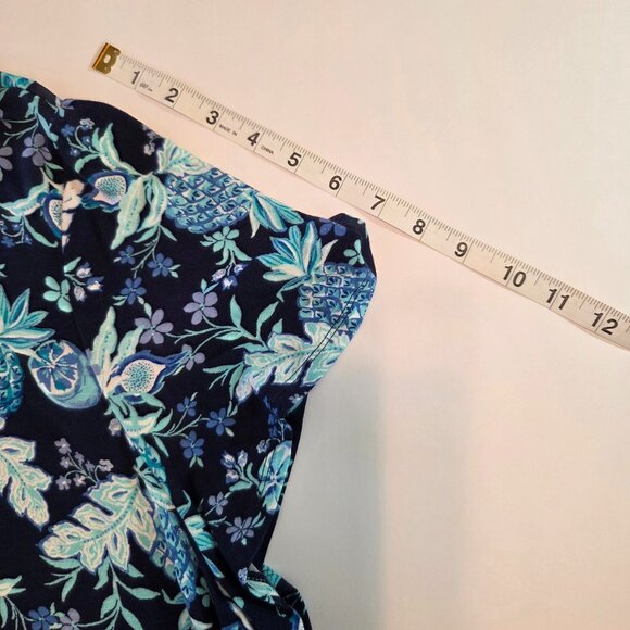 NWT - Croft & Barrow Short-Sleeve Square Neck Top, Navy Floral – Size 2X - Picture 8 of 10